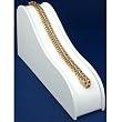 White Leather Bracelet Watch Display Ramp 8.75"