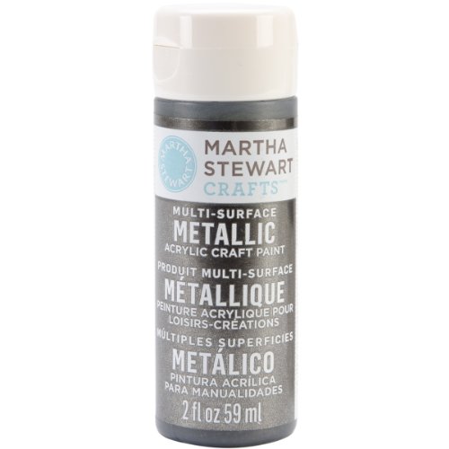 Martha Stewart Crafts Multi-Surface Metallic Acrylic Craft Paint in Assorted Colors (2-Ounce), 32990 Gunmetal