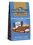 Ghirardelli Dark and Caramel Sea Salt Chocolate Squares Bag, 5.32-Ounce