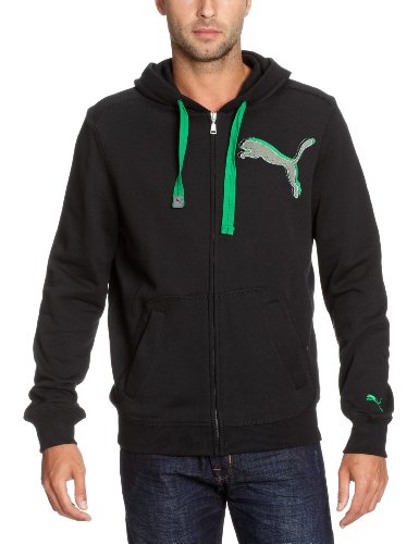 PUMA Herren Sweat-Jacke Logo Hooded, black-jelly bean, S, 817047 11