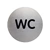 Durable 490723 T�rschild Picto rund, WC, 83 mm, metallic silber