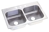 Revere Waterford 33-by-22-by-8 Inch Double Bowl Stainless Steel Kitchen Sink