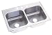 Revere Waterford 33-by-22-by-8 Inch Double Bowl Stainless Steel Kitchen Sink