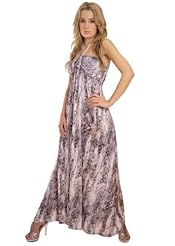 Feathers Shirred Summer Elastane/Polyester Bandeau Neck Halter General Print Jumpsuit/Maxi Dress 