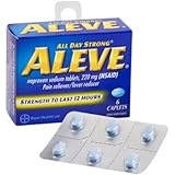 Aleve Caplets, Pain and Fever Reliever Naproxen Sodium 6-ct. Packs - Travel Size (3 Pack)-ct. Total 18 Caplets