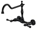 Danze D416557BS Opulence Two Handle Wall Mount Kitchen Faucet, Black Satin