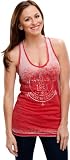 Los Angeles Angels of Anaheim Red Women's Burnout Washed Jersey Racer Back Tank Top
