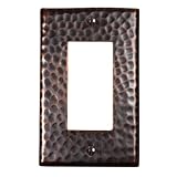 The Copper Factory CF121AN Solid Hammered Copper Single GFCI Plate, Antique Copper Finish