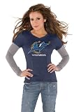 Washington Wizards Navy Women's Primary Logo Tri Blend Long Sleeve Layered T-Shirt- by Alyssa Milano