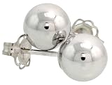 10k White Gold 6mm Ball Stud Earrings