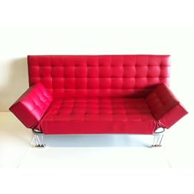 Deluxe RED Venice Faux Leather Sofa Bed RRP �499.99!