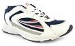 Mens Basic White Lace Up Cheap Sports Trainer - White/Navy/Red - UK 6-15