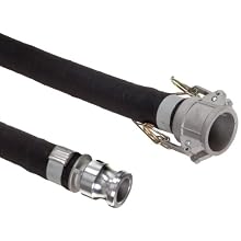 Unisource 2612 Rubber Suction/Discharge Hose Assembly, Aluminum Cam And Groove Connection