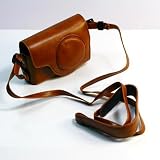 【全2色】CANON PowerShot S90 専用PUレザーカメラケース　ブラウン　Leather Case for Camera (1344-1)