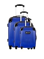 Platinium Set de 3 trolleys rígidos Dorset (Azul)