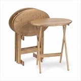 Set of 4 Oval Tray Tables - Golden Oak (Golden Oak) (31"H x 22.5"W x 11"D)