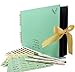 Scrapbook Kit - 80 Pages Photo Album - Scrapbooking Picture Album - Craft Paper DIY Memory Book, Wedding Guestbook, Travel Scrapbook, Baby Shower or Anniversary Photo Book - Light Green by dreamlify