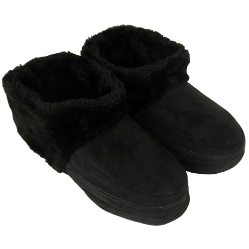 Mens Dunlop Ankle Boot Furry Slipper Bootee Faux Suede Warm Slippers UK 10-11