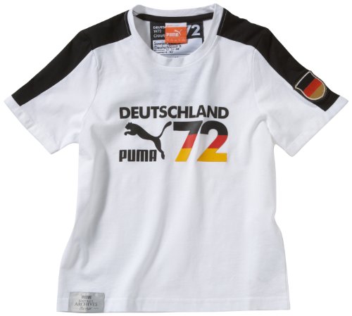 PUMA Kinder T-Shirt Football Archives T7 Ringer, white-germany, 176, 740805 04