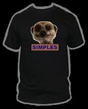 QUIPS AND QUOTES TSHIRTS (MEERKAT SIMPLES) colour BLACK size MEDIUM