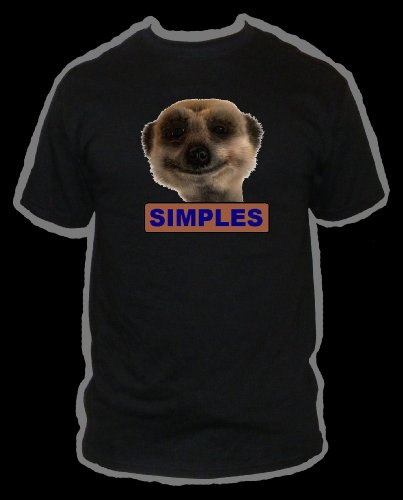 QUIPS AND QUOTES TSHIRTS (MEERKAT SIMPLES) colour BLACK size MEDIUM