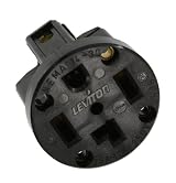 30 Amp, 125/250Volt, NEMA 14-30R, Panel Mounting Receptacle, Industrial Grade, Grounding, Strap, Black, 278-PM