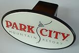 Park City, Utah Mountain Ski Resort Trailer Hitch Cover Plug for Cars, Trucks, SUVs