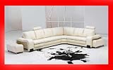 5 pcs Sectional Italian Leather Sofa Set, Item#3330-WHITE