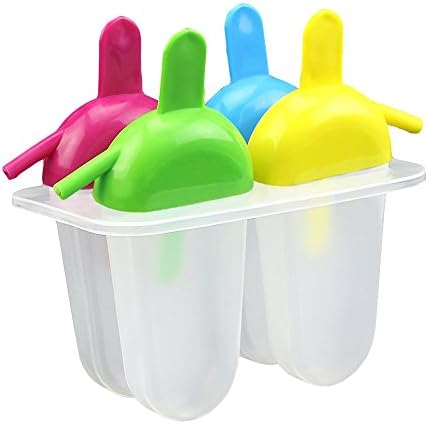 My Popsicle Mold | Super Practical Popsicle Mold with Slurping Straw Drip Guard | Premium Nontoxic Heat-Freeze Resistant ABS Material and | Blue, Green, Yellow, and Pink | Set of 4 | 981