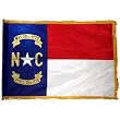 North Carolina 3x5ft Nylon Flag with Indoor Pole Hem and Fringe