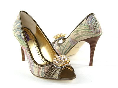 Wedding Shoes: Hale Bob Emma in Beige-Hale Bob Wedding Shoes-Hale Bob Wedding Shoes: Hale Bob Emma in Beige-Pump Wedding Shoes