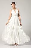 3071 WHITE RHINESTONE HALTER LONG GOWN EVENING DRESS