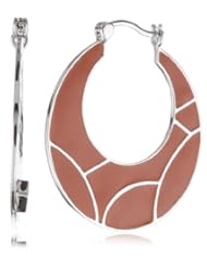 ELLE Jewelry "Flying Colors" Orange Enamel Sterling Silver Hoop Earrings