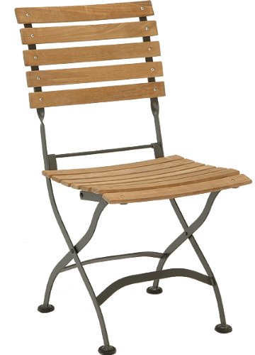 Stern 426710 Klappstuhl Montana, Gestell Flachstahl schwarz, Holz Teak massiv