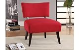 Accent Chair with Oversized Seating in Red Microfiber Plush