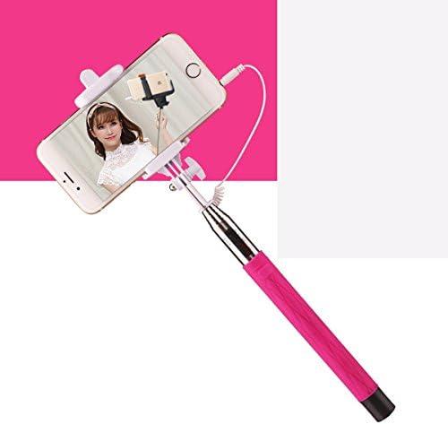 Mini Wired Portable Selfie Stick Extendable Handheld Self-Pole For Smartphone Rose