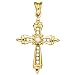 Gold Plated Sterling Silver 1/4 ct. Cubic Zirconia Cross Pendant with Chain
