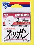 がまかつ(Gamakatsu) スッポン 糸付60cm 白 2号-0.4 11079