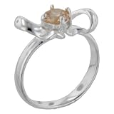 Pugster Size 7 Round Cz Topaz Bow Sterling Silver Jewelry Fashion Ring