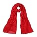 Premium Large Silky Plain Satin Oblong Scarf Wrap, Red