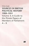 Sources in British political history, 1900-1951