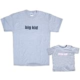 Big Kid and Little Kid Grey Short Sleeve Matching Coordinating Shirts; Coordinate an Adult Shirt with one for the Kids! ~ Footsteps Clothing