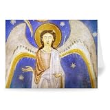 Angel from the West wall (fresco) by - Greeting Card (Pack of 2) - 7x5 inch - Art247 - Standard Size - Pack Of 2