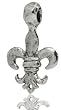 Beaucoup Designs Silver Over Pewter Old World Hammered Fleur De Lis Charm