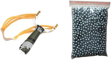 MM-Outdoor-USA Camping: 1 Bag of 100 5/16" (8mm) Stainless Steel Slingshot Balls and 1 Camo Slingshot