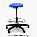 1000 Series Bench Cleanroom Stool Adj 22-29.5" Black Vinyl, Casters, Footring