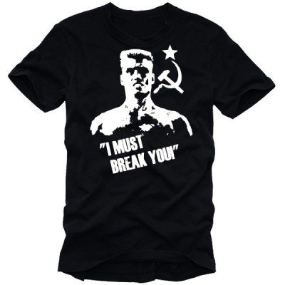 Coole Fun T-Shirts ROCKY gegen DRAGO I must break you ! T-shirt, schwarz, Gr&ouml;sse: XL Preisvergleich