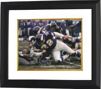Paul Krause Autographed/Hand Signed Minnesota Vikings 8x10 Photo Custom Framed HOF 98