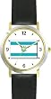 Flag of Israel No.1, Star of David or Mogen David Judaica Jewish Theme - WATCHBUDDY&reg; DELUXE TWO-TONE THEME WATCH - Arabic Numbers - Black Leather Strap-Size-Large ( Men's Size or Jumbo Women's Size )