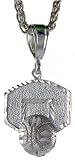 Sterling Silver 1 1/8 (28 mm) Small Diamond Cut Basketball Backboard Pendant